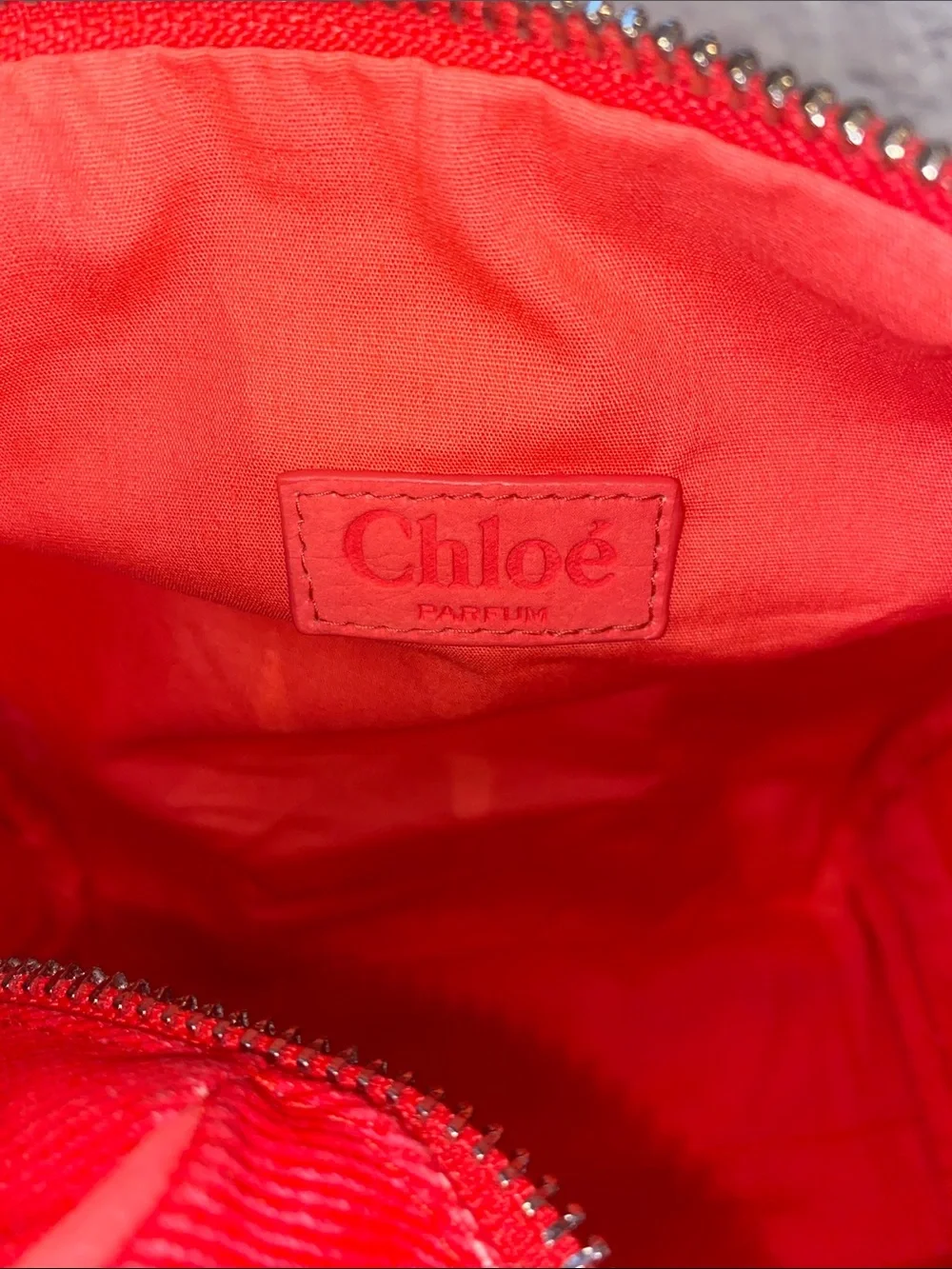See by Chloe Canvas & Faux Leather Cosmetic Bag Coral Pink